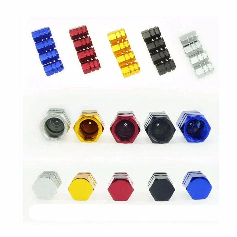 4PCS Black Aluminum Tire Wheel Rims Stem Air Valve Caps Tyre Cover Auto Car - US85.COM