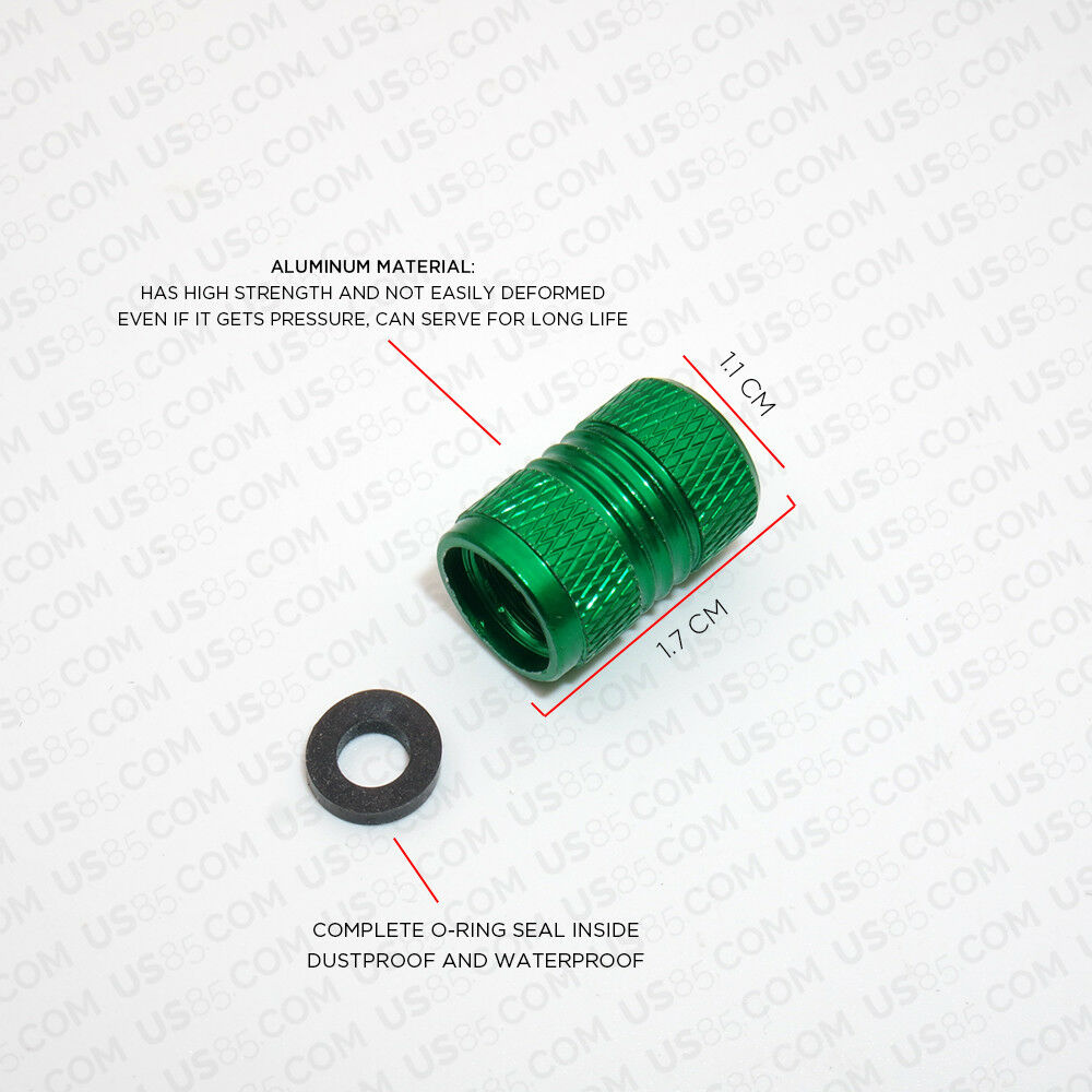 Universal Aluminum Auto Car Wheels Tyre Tire Valves Dust Stems Air Caps - Green - US85.COM
