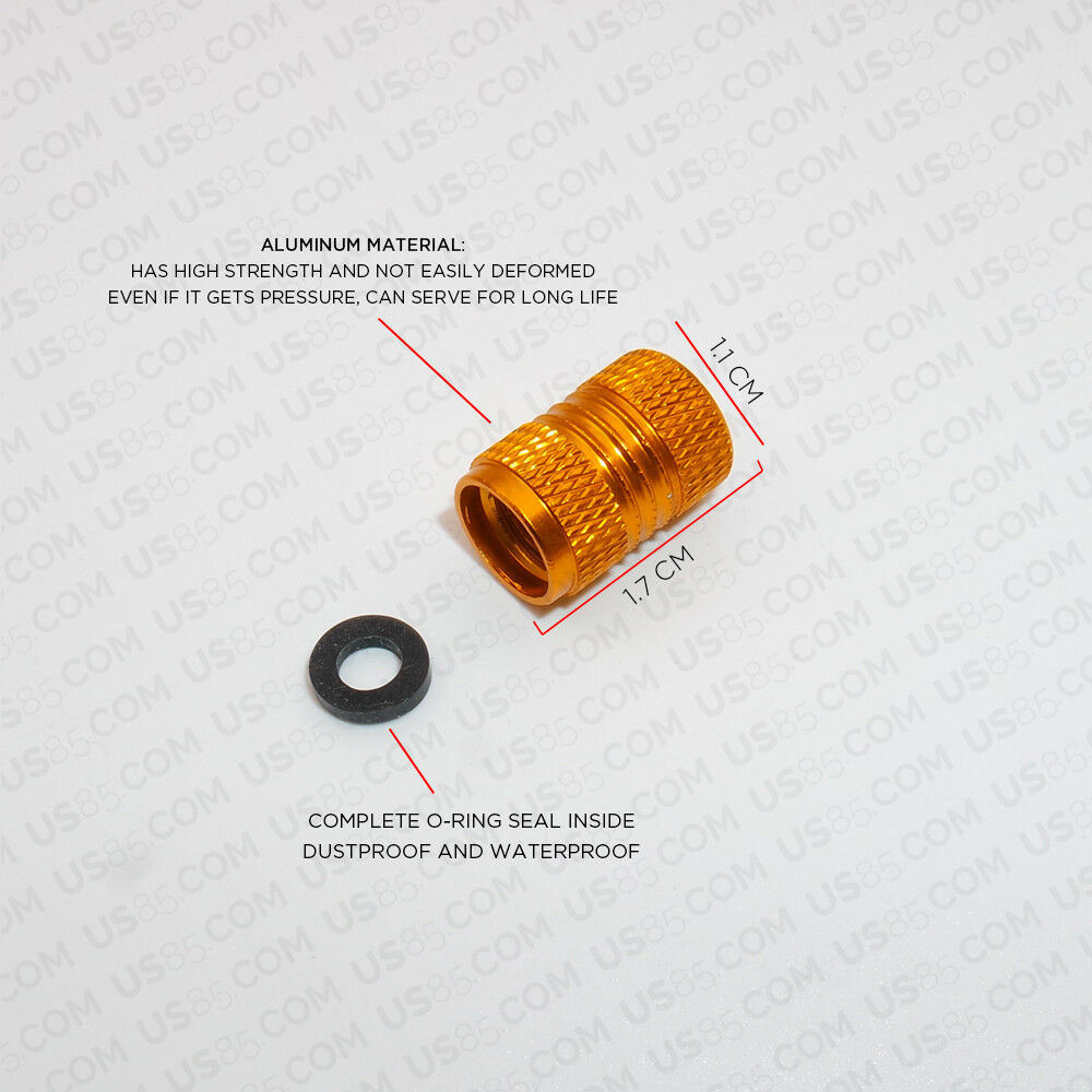 Universal Aluminum Auto Car Wheels Tire Tyre Valves Dust Stems Air Caps - Gold - US85.COM