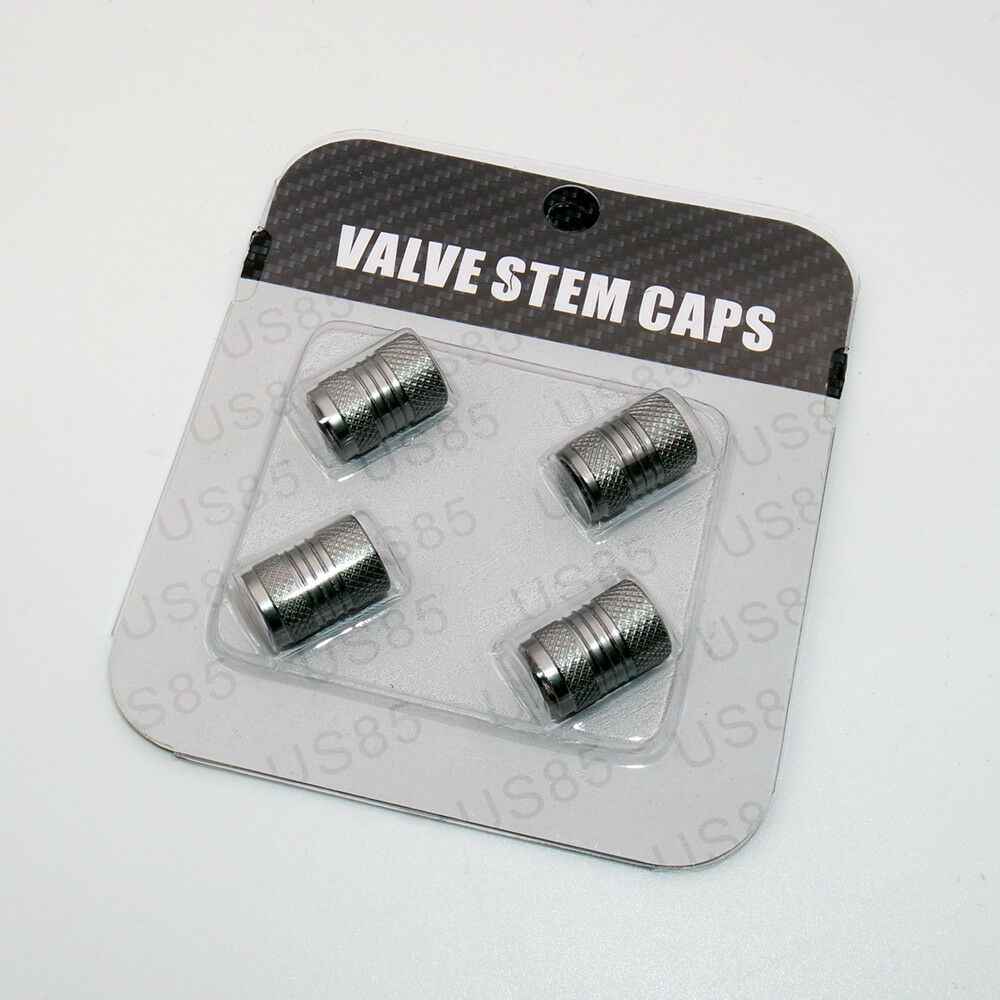 Universal Aluminum Auto Car Wheels Tire Valves Dust Stems Air Caps - Gun Grey - US85.COM