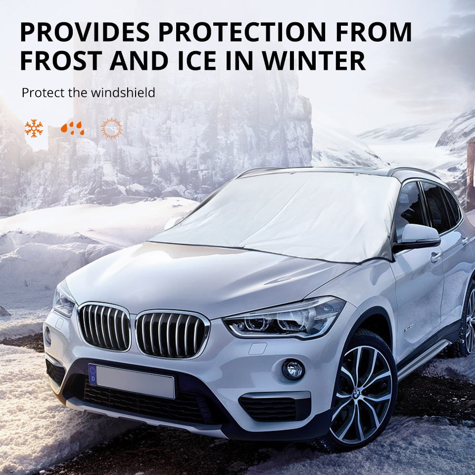 Universal Car Front Windshield Cover for Auto Sunshade or Snow Ice Protection Cover Winter Summer (150x70 / 190 x 120cm)  Windshield Shield