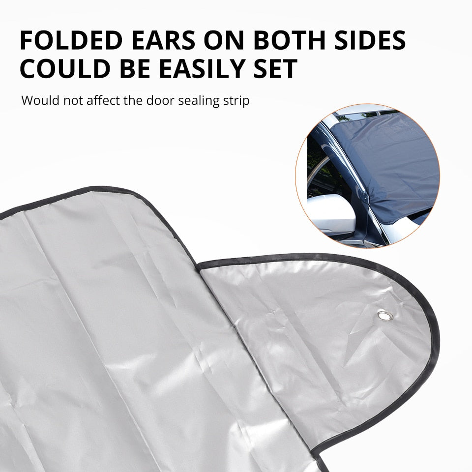 Universal Car Front Windshield Cover for Auto Sunshade or Snow Ice Protection Cover Winter Summer (150x70 / 190 x 120cm)  Windshield Shield