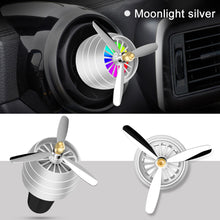 Load image into Gallery viewer, Mini LED Atmosphere Light Fan for Alloy Auto Vent Outlet Perfume Clip Car Smell Air Freshener Conditioning  Fresh Aromatherapy Fragrance