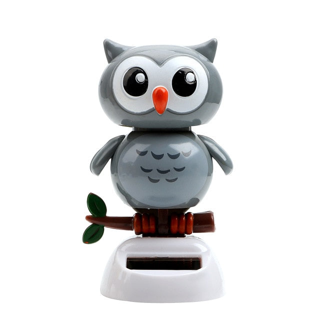 Cute Owl Birds Car Styling Solar Powered Swing Doll Dancing Shaking Head Dashboard Decoration