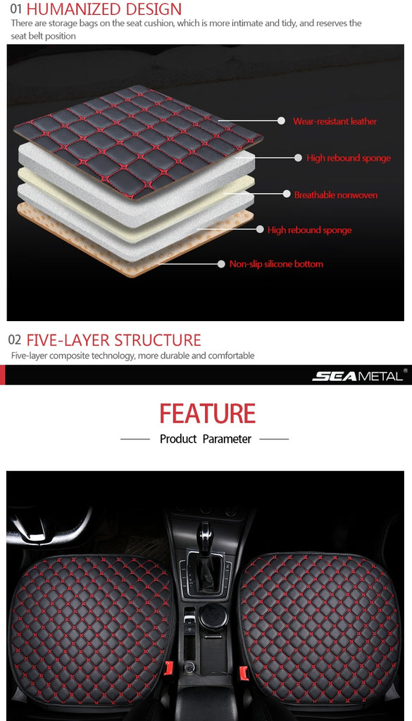 Universal Car Seat Soft Artificial leather Cover Protection Waterproof Easy Clean Cushion Mats Chair Protector Carpet Pads for Car Accessories Decoration