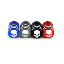 Load image into Gallery viewer, 4Pcs/Set Car Tire Valve Stems Cap Knurling Style Skull Tire Valve Cap Aluminum Tire Wheel Stem Air Valve Caps Dustproof Caps