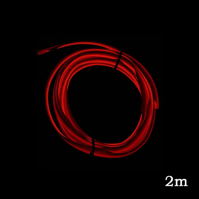 12V Flexible Neon EL Wire Rope Indoor Interior Light for AUTO 1m/2m/3m/5m Car LED Strips Auto Decoration Atmosphere Lamp