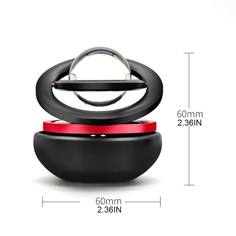 Universal Solar Interstellar Double-ring Rotating Suspended Aromatherapy Car Air Conditioning Air Refresher for Auto Home Office