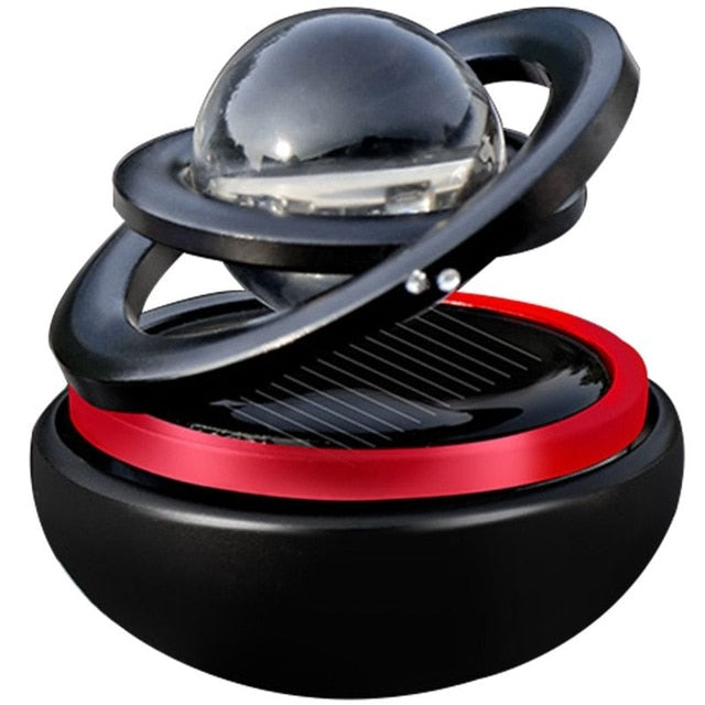 Universal Solar Interstellar Double-ring Rotating Suspended Aromatherapy Car Air Conditioning Air Refresher for Auto Home Office