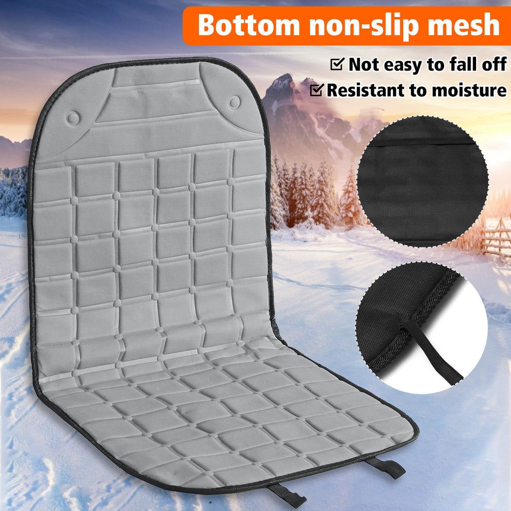 2Pcs In 1 Fast Heated & Adjustable Safe Car Electric Heated Seat Warm Pad Cushions Covers Black/Grey/Blue/Red Color