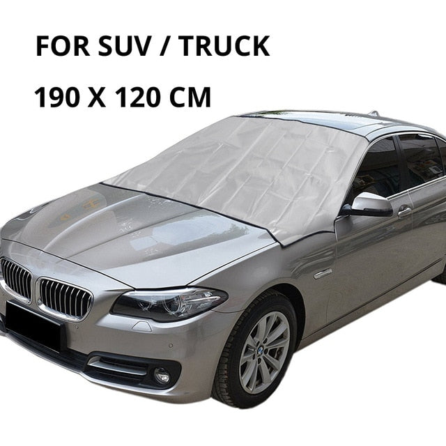 Universal Car Front Windshield Cover for Auto Sunshade or Snow Ice Protection Cover Winter Summer (150x70 / 190 x 120cm)  Windshield Shield