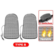 Load image into Gallery viewer, 2Pcs In 1 Fast Heated &amp; Adjustable Safe Car Electric Heated Seat Warm Pad Cushions Covers Black/Grey/Blue/Red Color