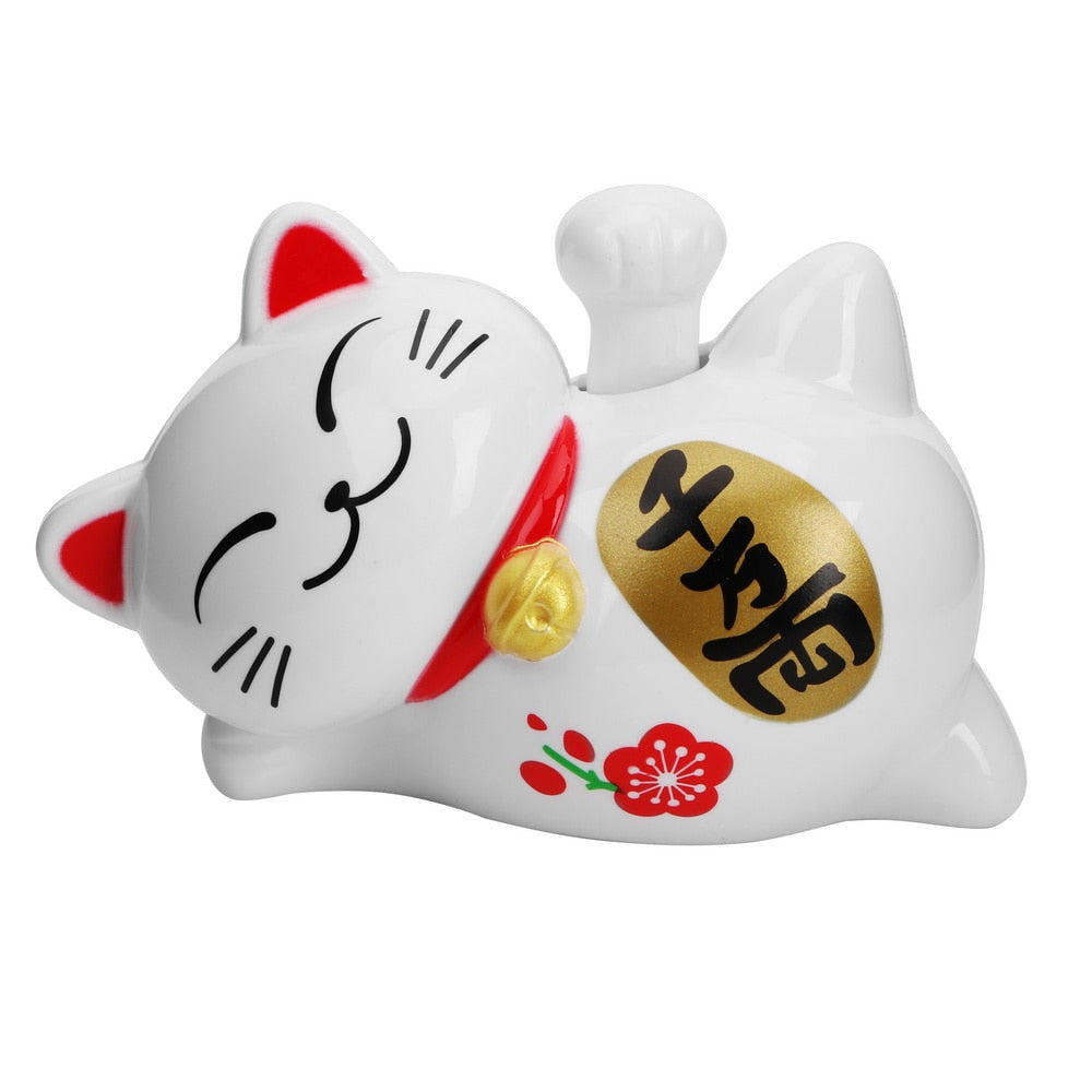 Universal Solar Cute Cartoon Chinese Lucky Cat Beckon Hand Styling for Car Office Home Decoration