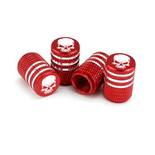 Load image into Gallery viewer, 4Pcs/Set Car Tire Valve Stems Cap Knurling Style Skull Tire Valve Cap Aluminum Tire Wheel Stem Air Valve Caps Dustproof Caps