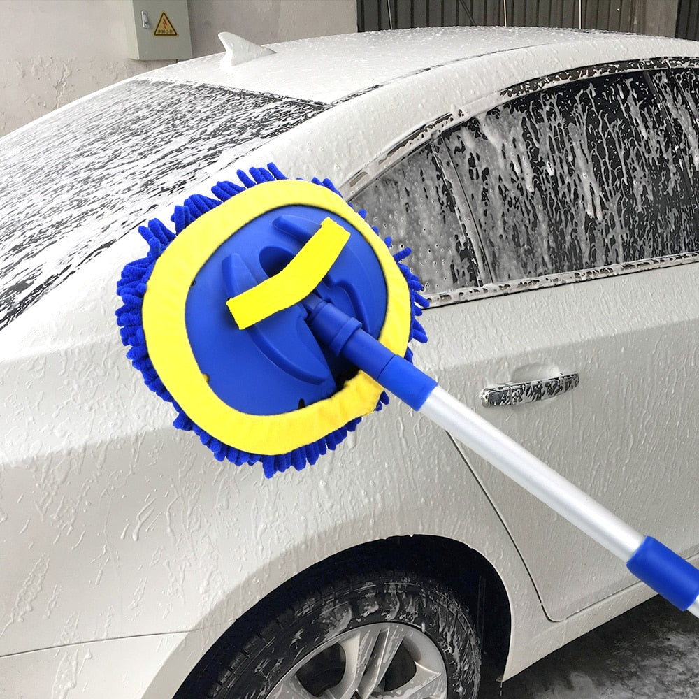 Soft Car Wash Brush Easy Cleaning Tools Mop Telescoping Extra Long Handle for Auto Chenille Broom Auto Accessories
