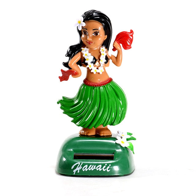 Solar Power Shaking Head dancing Car Ornaments Hawaii Girl Decompression Dolls Dashboard Decoration Auto Interior Accessories