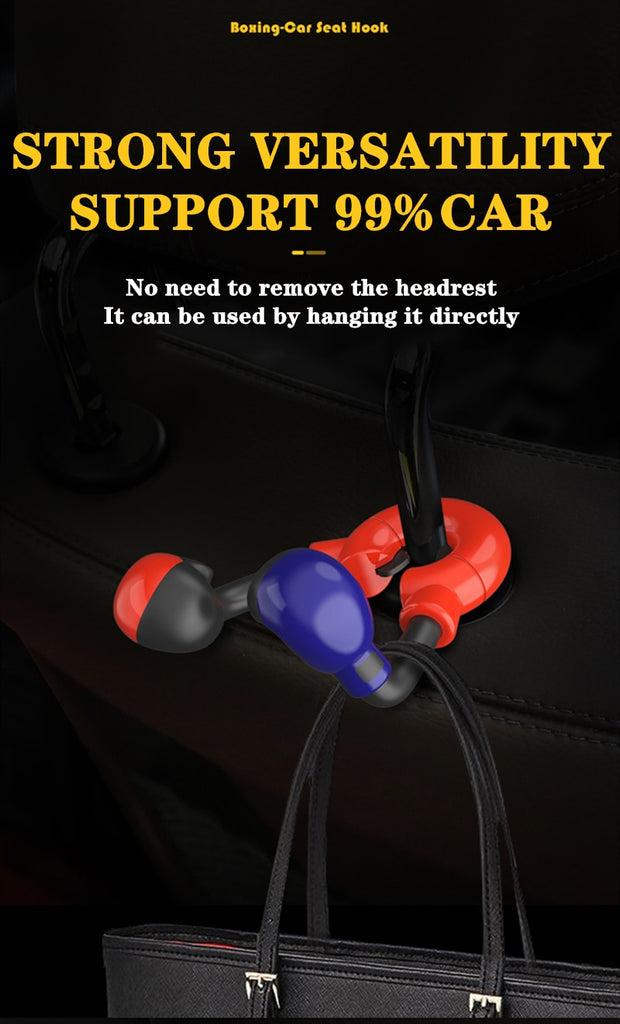 Cute Boxing Cartoon Vehicle Rear Seat Hook Car Seat Back Holder Hidden Creative Portable Hanger of Car Accessories Car Interior Decoration