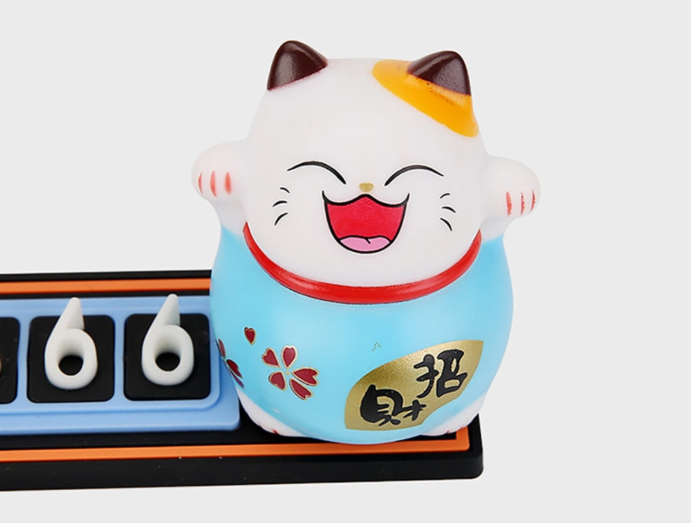 Cute Cartoon Lucky Cat Car Temporary Parking Phone Number Plate Automobiles Telephone Number  Sticker  Notification Decoration