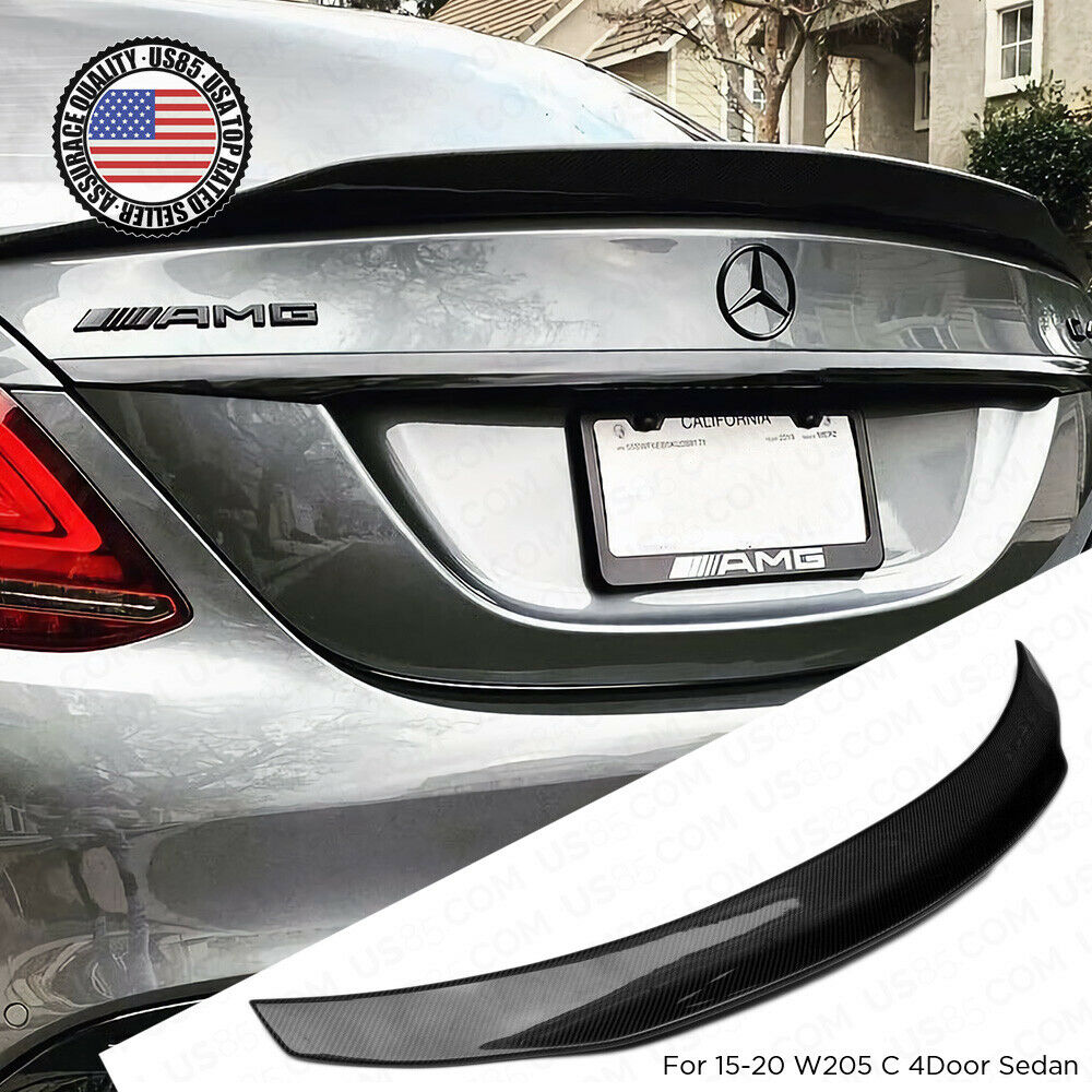Carbon Fiber PSM Trunk Spoiler Wing 15-20 Mercedes W205 C Class 4dr AMG Sedan