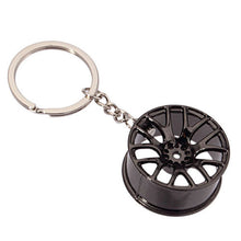 Load image into Gallery viewer, Universal Car Black Wheel Hub Rim Model Keychain Ring Gift Decoration - US85.COM