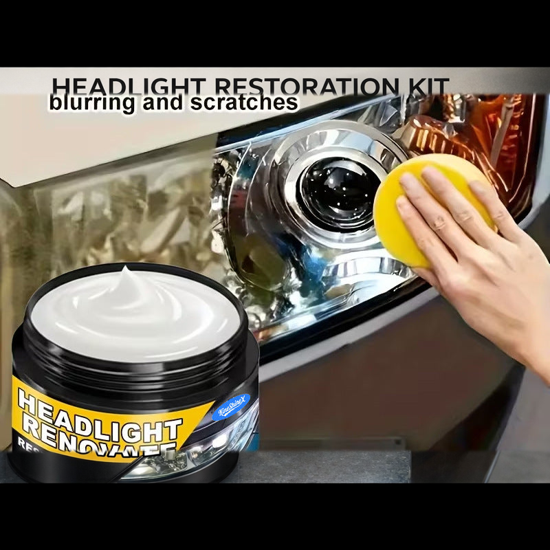 Headlight Restoration Kit, Lens Polishing Compound for Yellowed and Cloudy Headlights, 40g / 100g with Sponge