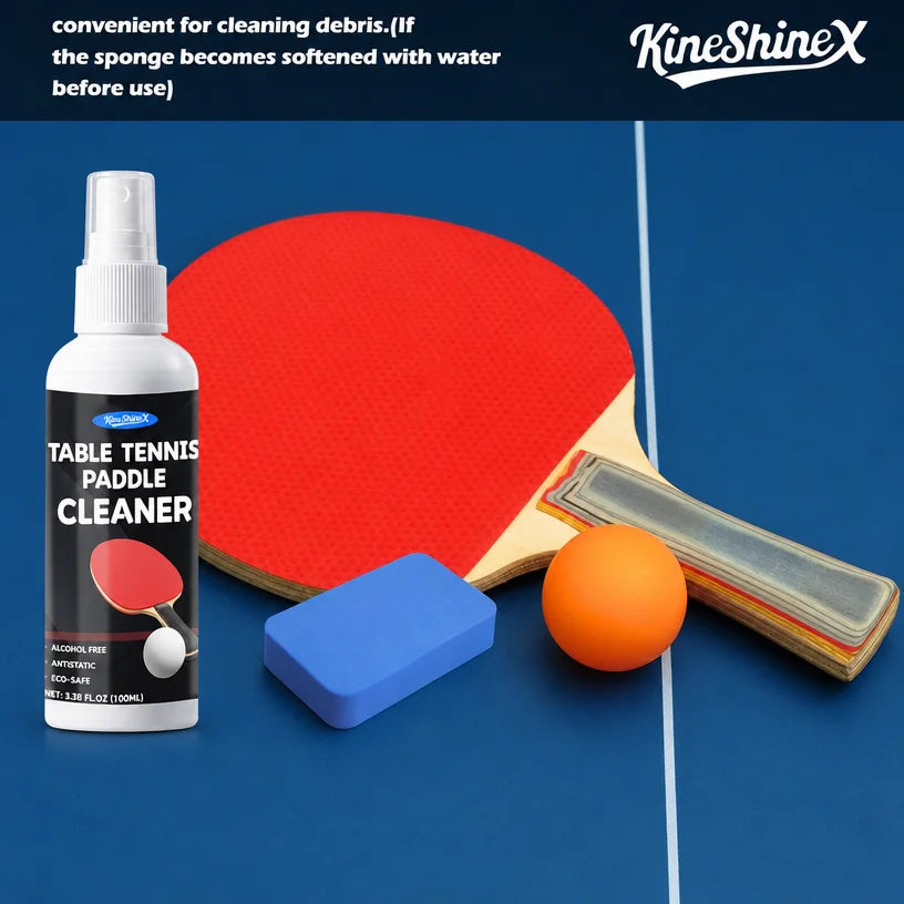 Table Tennis Paddle Rubber Cleaner Spray Restorer with Cleaning Sponge