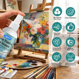 Sketch Fixative Spray Clear Matte Art Sealer for Charcoal Pastel Pencil