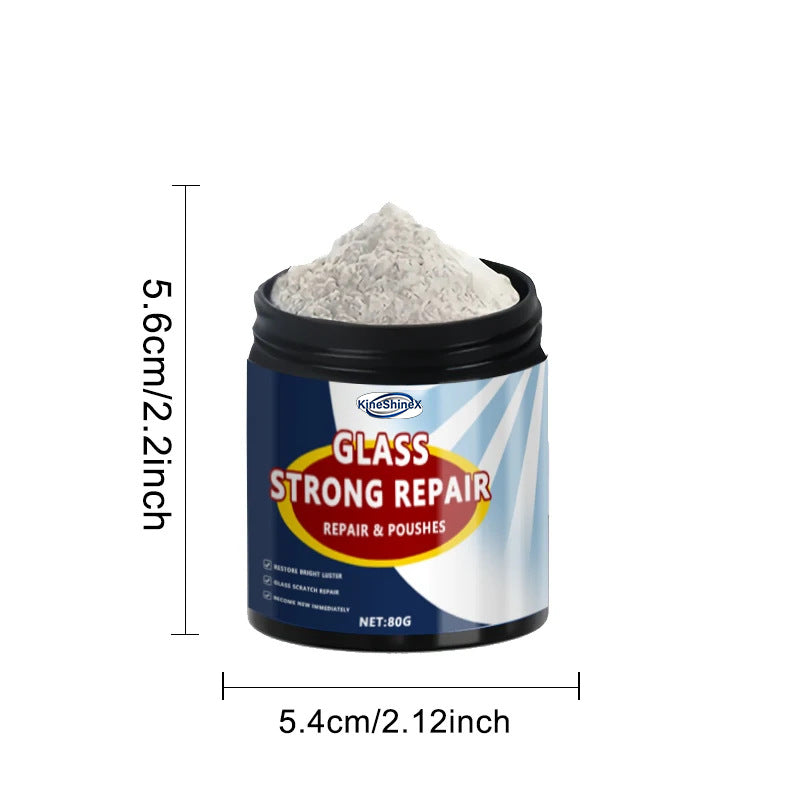 Glass Polishing Powder, Cerium Oxide Scratch Remover for Car Windows and Mirrors, 80g with Sponge
