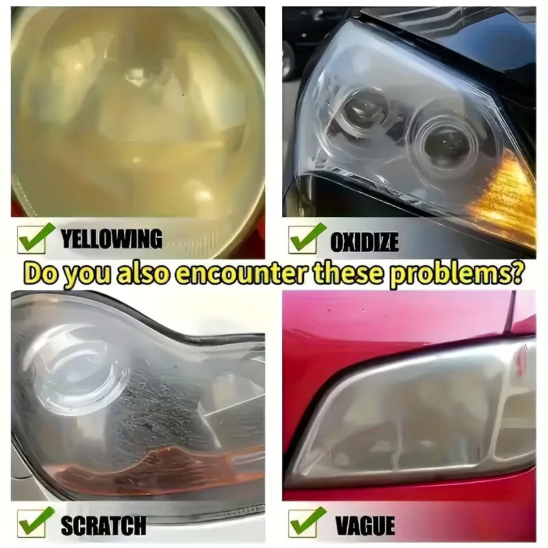 Headlight Restoration Kit, Lens Polishing Compound for Yellowed and Cloudy Headlights, 40g / 100g with Sponge