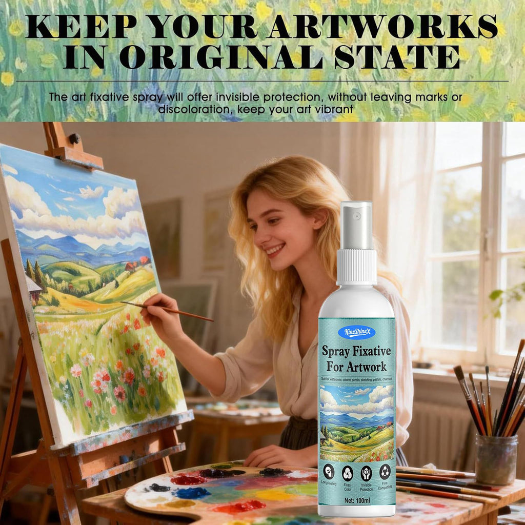 Sketch Fixative Spray Clear Matte Art Sealer for Charcoal Pastel Pencil