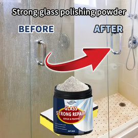 Glass Polishing Powder, Cerium Oxide Scratch Remover for Car Windows and Mirrors, 80g with Sponge