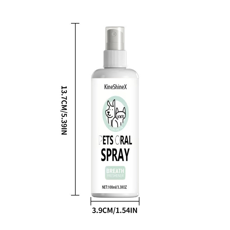 Pet Oral Care Spray, Teeth Cleaning and Breath Freshener for Dogs and Cats, 100ml