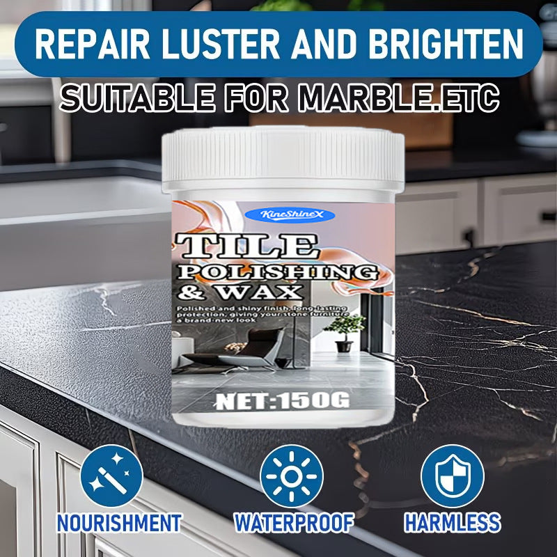 Marble and Stone Polishing Paste, Wax and Restorer for Countertops and Floors, 150g with Sponge