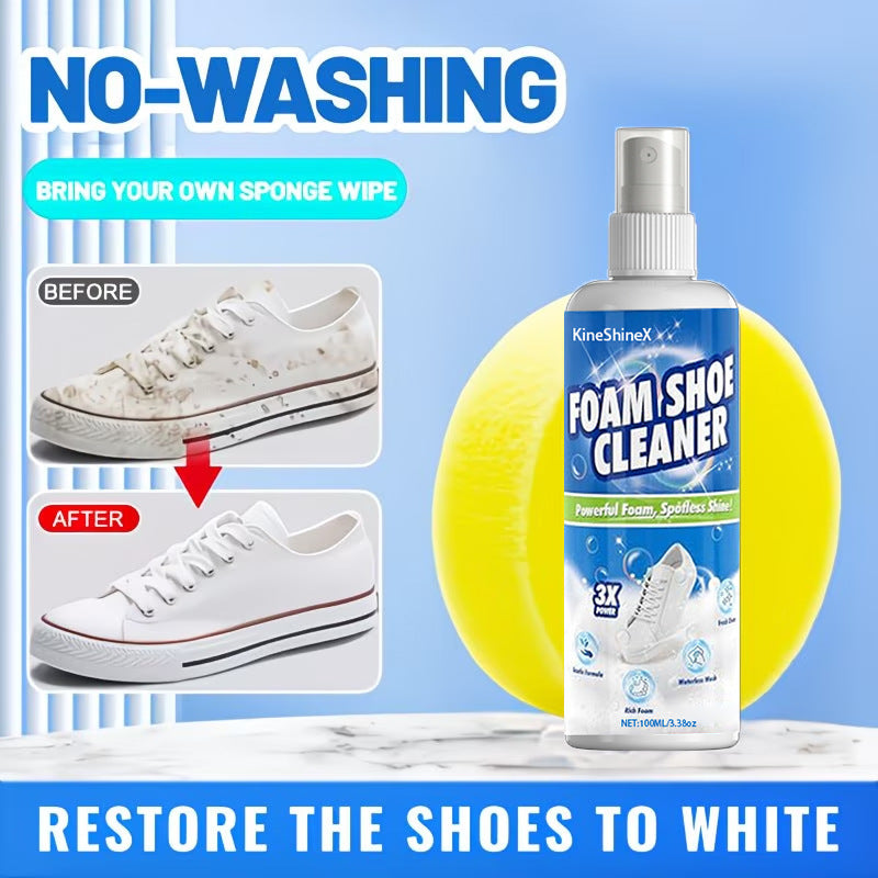 Sneaker Cleaner Kit, Shoe Cleaning Spray with Sponge for White Shoes and Trainers, 50ml / 100ml