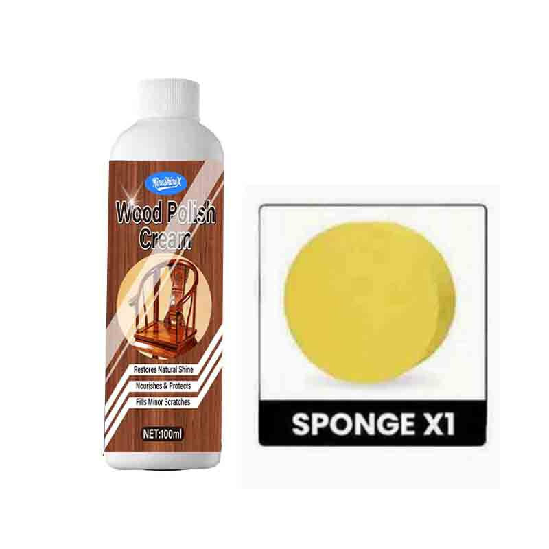 Wood Polish Paste, Furniture Wax and Restorer for Tables and Cabinets, 100ml with Sponge