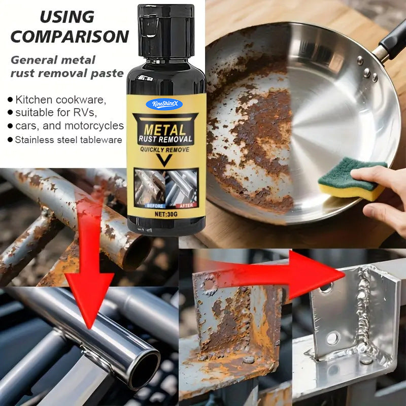 Metal Cleaning Paste, Chrome and Stainless Steel Polish, 30ml / 100ml with Cleaning Pad