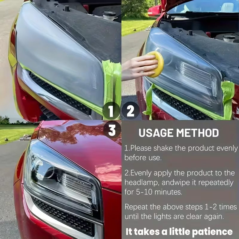 Headlight Restoration Kit, Lens Polishing Compound for Yellowed and Cloudy Headlights, 40g / 100g with Sponge