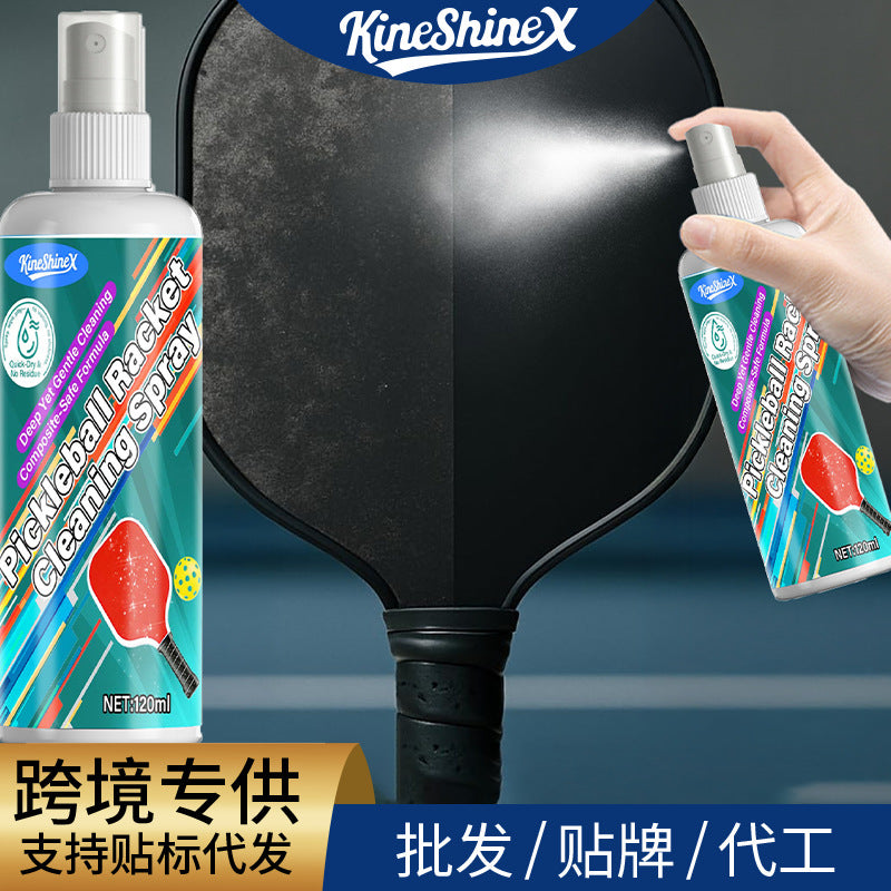Pickleball Paddle Cleaner Spray Carbon Fiber Racket Cleaning Kit with Towel Detail View 1