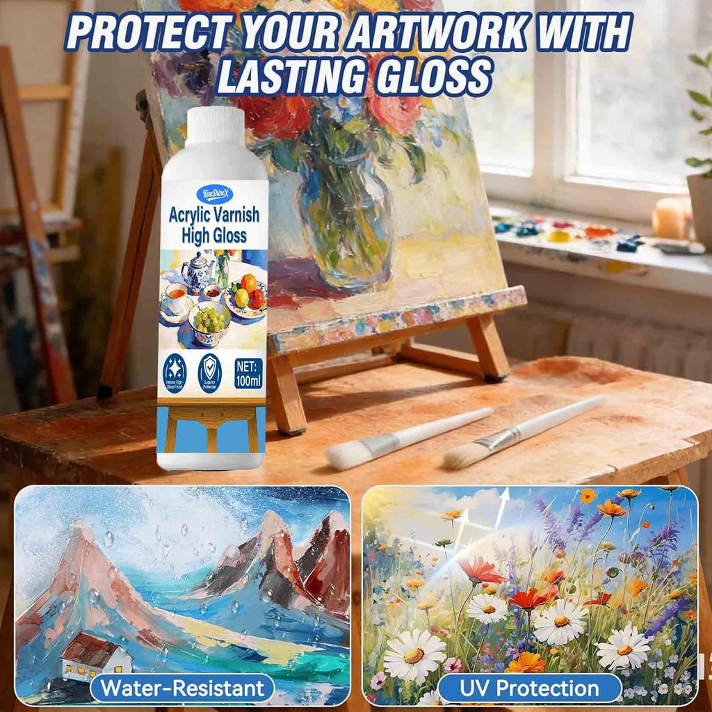 Acrylic Gloss Varnish Clear Protective Sealer for Artists Canvas Wood Paint