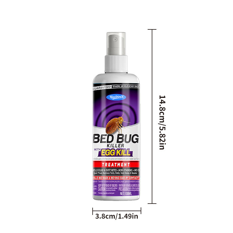 Bed Bug Killer Spray, Treatment for Bedbugs, Eggs, Fleas and Dust Mites, 100ml