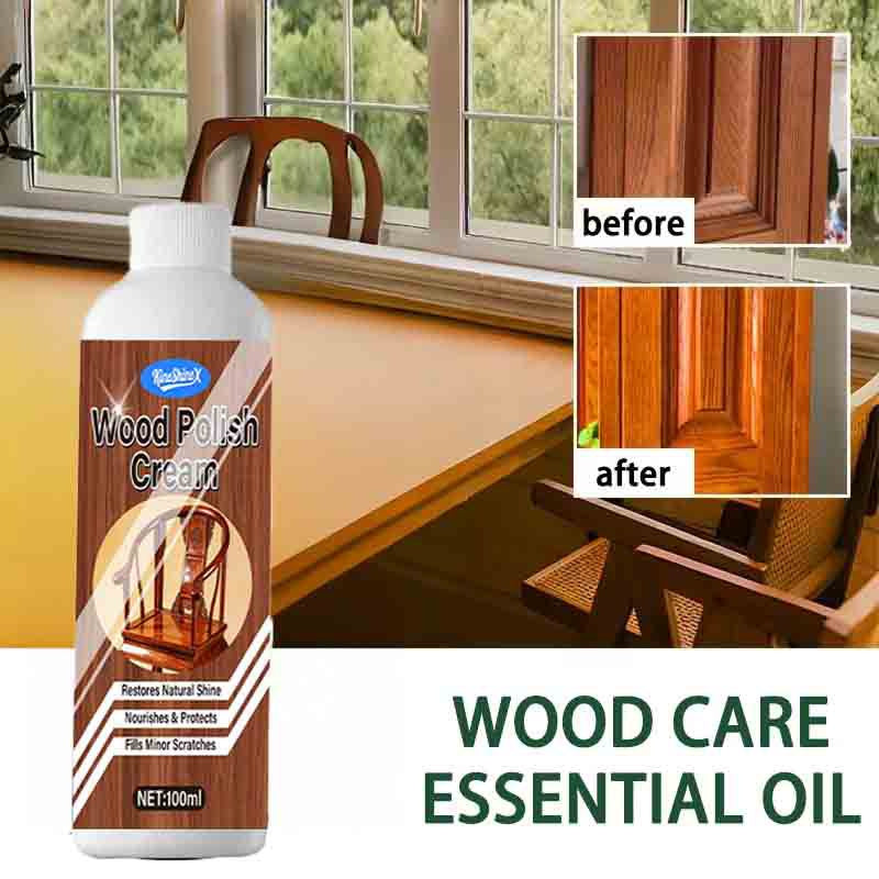 Wood Polish Paste, Furniture Wax and Restorer for Tables and Cabinets, 100ml with Sponge