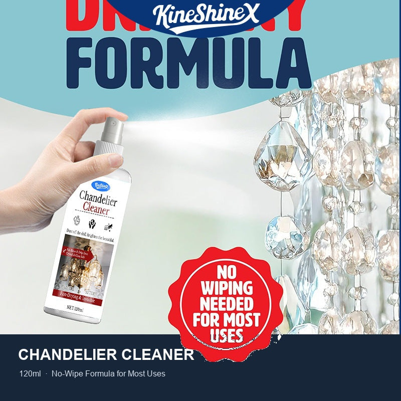 Chandelier cleaner spray bottle with cleaning cloth