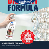 Chandelier Cleaner Spray 120ml, No-Rinse Drip-Dry Crystal & Glass Cleaning Solution with Cloth