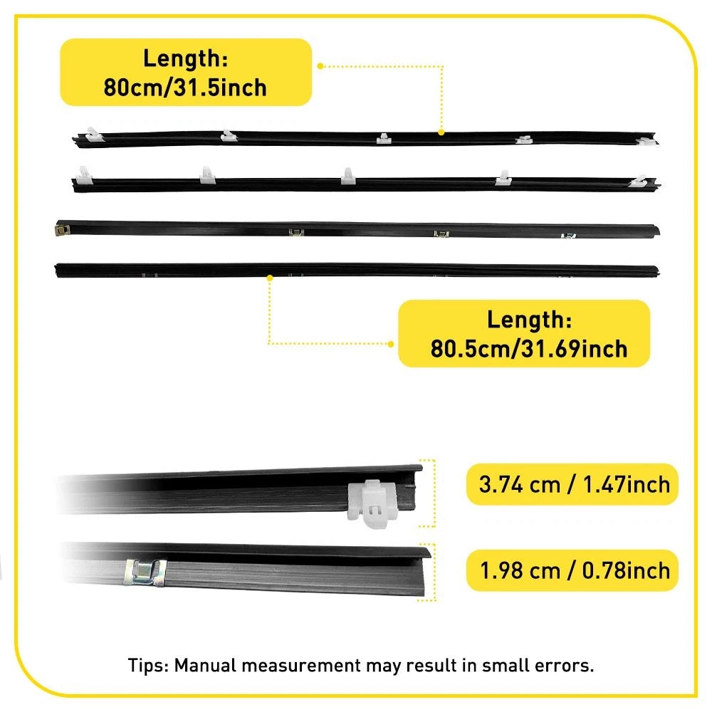 Fit 1984-1989 Toyota 4Runner Replacement Door Window Weatherstrip Seal Trim 4-40