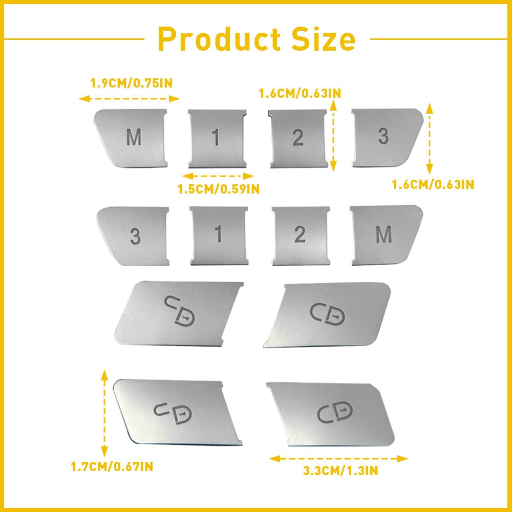Door Lock Unlock Switch Seat Button Cover for Sticker Set Mercedes-Benz W204 CLA