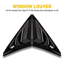 Load image into Gallery viewer, 2x Quarter Window Louver Cover For Honda 2016-2021 Civic Rear Side Glossy Black