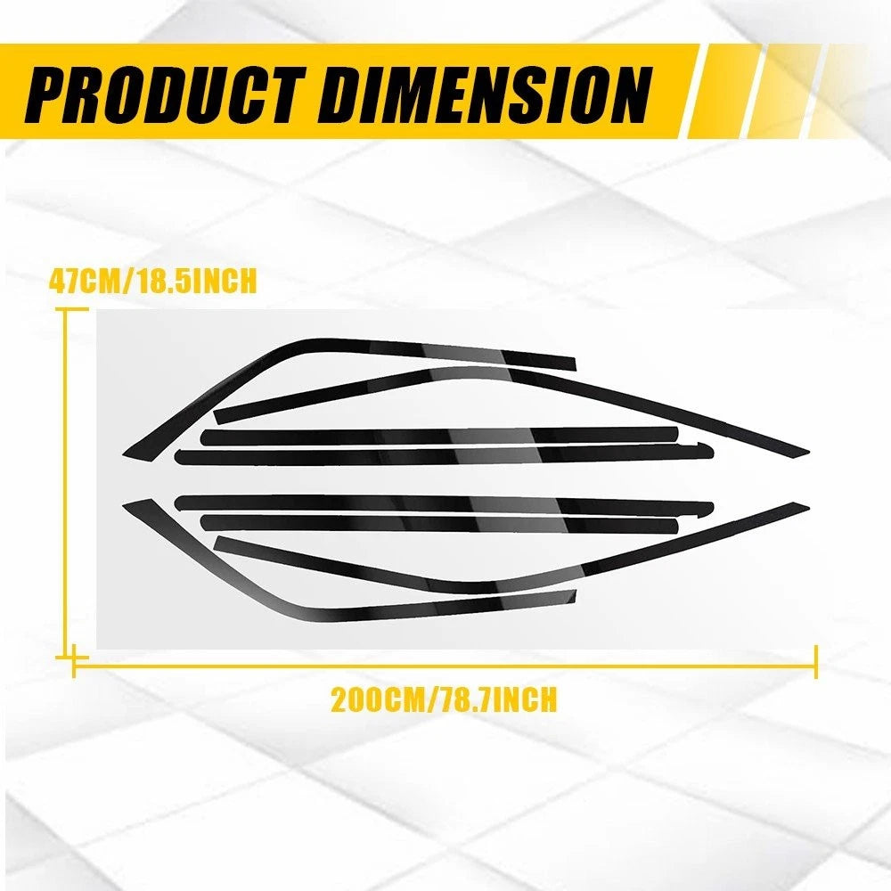 8Pcs Outside Door Window Panel Cover Trim Vinyl Black for 2011-2023 Chrysler 300