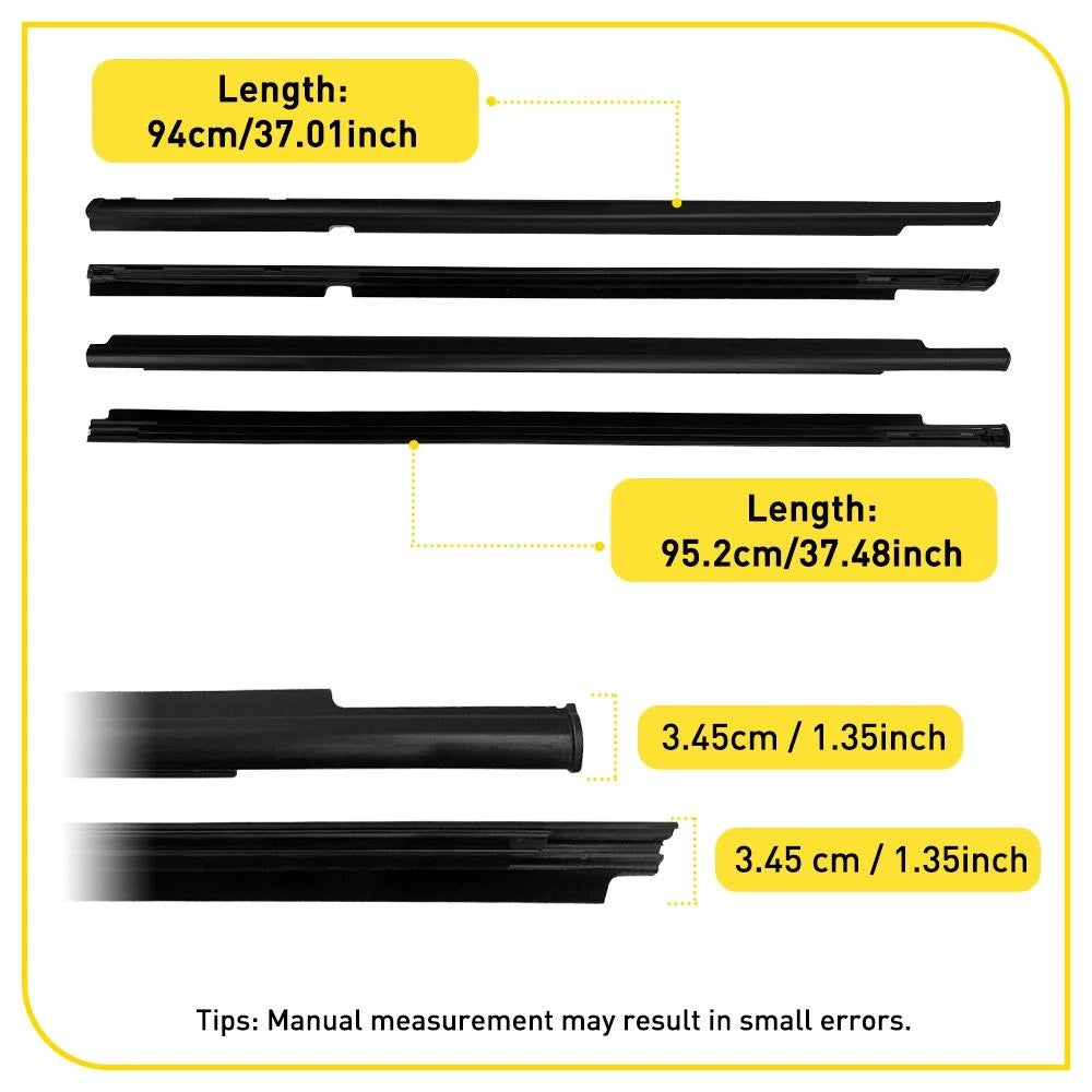 4-40x Weatherstrip Window Molding Trim Seal Belt for 2008-2017 Mitsubishi Lancer