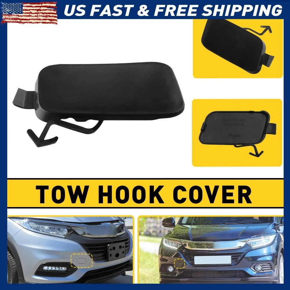 Front Tow Eye Hook Cover Cap Black For Honda 71104-T7M-H00 2019-2021 HR-V