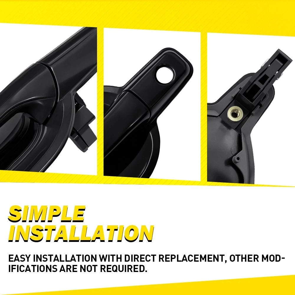 Exterior Door Pull Handle Black For 2004-2011 Mitsubishi Endeavor Front Rear
